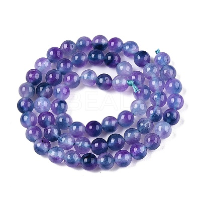 Dyed Natural White Jade Beads Strands X-G-T138-6mm-210-4-1