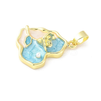 Brass Enamel Pendants KK-Z101-09G-C01-1