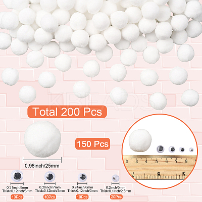 150Pcs Polyester Pom Pom Ball DIY-SC0031-33F-1