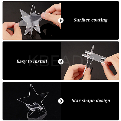 12 Sets Star Transparent Acrylic Commemorative Coin Display Easel Stands ODIS-FG0001-72-1