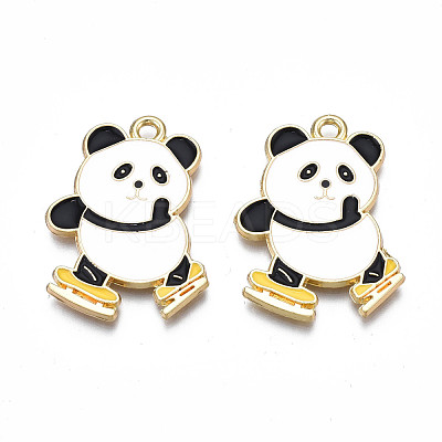 Rack Plating Alloy Enamel Pendants ENAM-N055-043-1