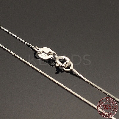 Anti-Tarnish Rhodium Plated 925 Sterling Silver Boston Link Chain Necklaces STER-E033-56-1