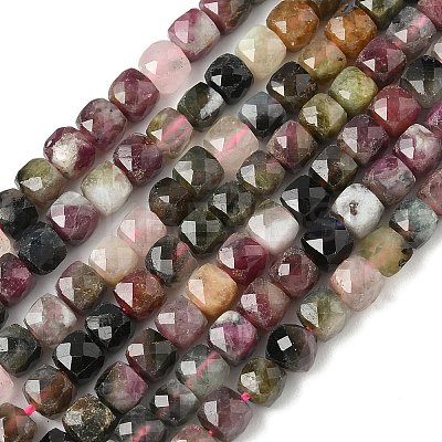Natural Multicolor Tourmaline Beads Strands G-F619-44-01-1