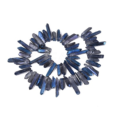 Spray Painted Electroplate Natural Quartz Crystal Points Beads Strands G-Q610-02A-1
