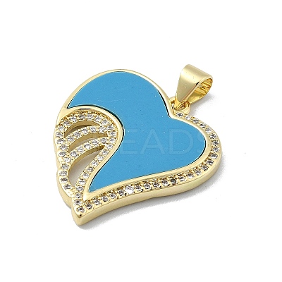 Brass Micro Pave Clear Cubic Zirconia Pendants KK-A221-03A-G-1
