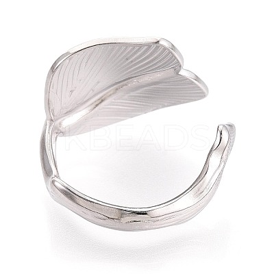 Adjustable 304 Stainless Steel Cuff Rings for Women RJEW-N052-03P-1