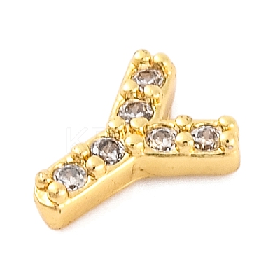 Rack Plating Brass Micro Pave Cubic Zirconia Cabochons KK-F874-04G-Y-1