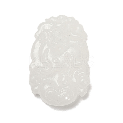 Natural White Jade Carved Pendants G-S384-01K-1