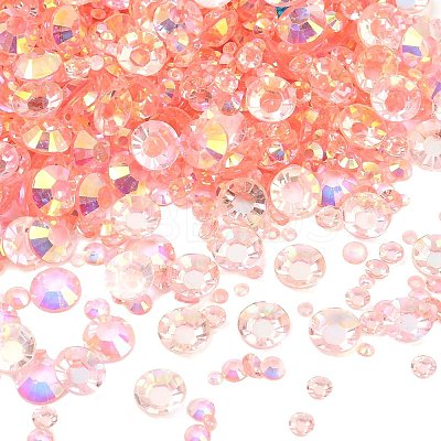 Electroplated Transparent Flat Back Resin Rhinestone Cabochons RESI-XCP0002-44D-1