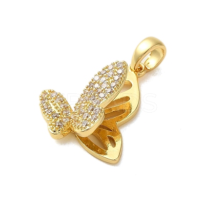 Brass Micro Pave Cubic Zirconia Pendants KK-E105-01G-02-1
