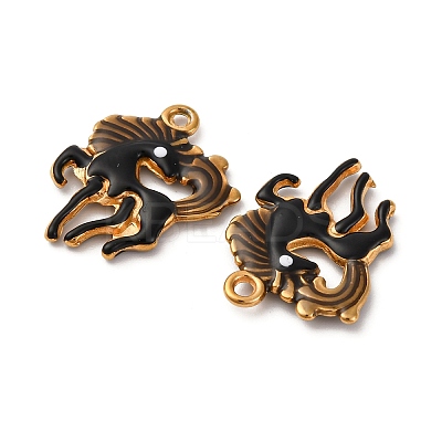 304 Stainless Steel Enamel Pendants STAS-Q363-13B-G-1