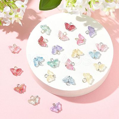 70Pcs 14 Colors Glass Pendants PALLOY-FS00052-1