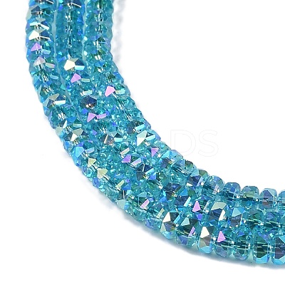 Electroplate Glass Beads Strands X-GLAA-Q105-03G-1