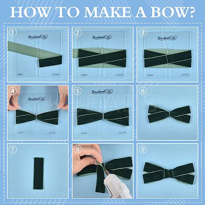 6Pcs Acrylic Bowknot Making Template Sets DIY-BC0016-96-1
