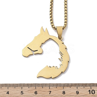 201 Stainless Steel Pendant Necklaces for Women NJEW-U021-07G-1