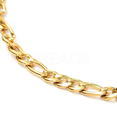 304 Stainless Steel Figaro Chains Bracelet for Men Women BJEW-JB06937-1