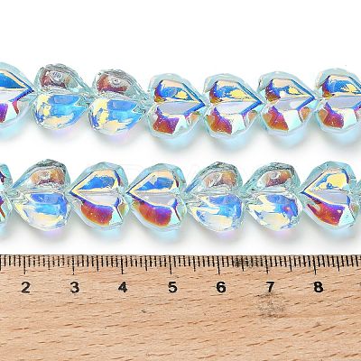 Electroplate Transparent Glass Beads Strands EGLA-B012-AB05-1