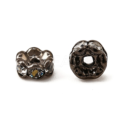Flower Brass Crystal Rhinestone Bead Spacers RB-D302-B-1