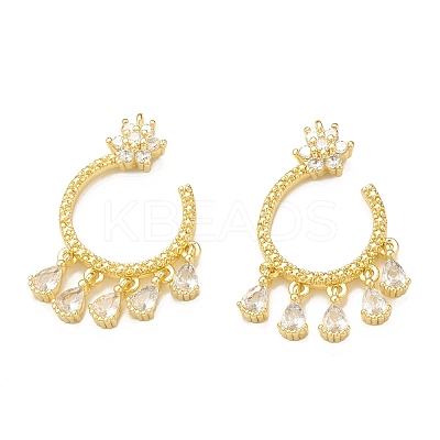 Brass Micro Pave Cubic Zirconia Charms KK-P228-40G-1