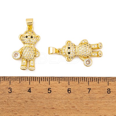 Brass Micro Pave Cubic Zirconia Pendants KK-E108-22G-1