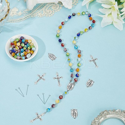 DIY Rosary Bead Jewelry Making Finding Kits DIY-SC0031-64-1