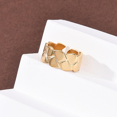 304 Stainless Steel Open Cuff Rings for Women RJEW-K309-29G-1