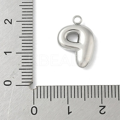 304 Stainless Steel Initial Pendants STAS-S186-12P-P-1