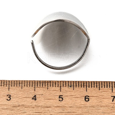 Oval 304 Stainless Steel Cuff Rings for Women LS-RJEW-G339-01P-1