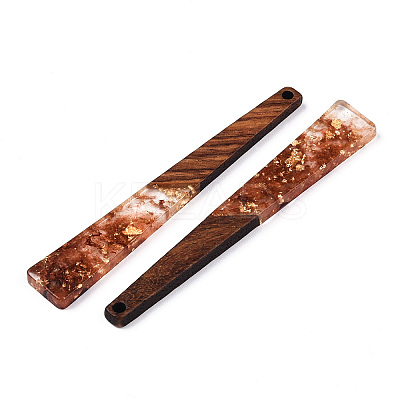 Transparent Resin & Walnut Wood Big Pendants RESI-N039-68D-1
