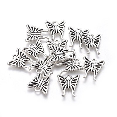 Tibetan Style Alloy Butterfly Charms TIBEP-17627-AS-NR-1