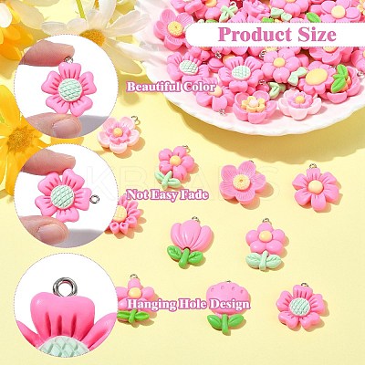 100Pcs 20 Styles Opaque Resin Pendants RESI-CJ0004-44-1