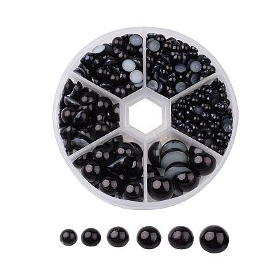 1Box ABS Plastic Imitation Pearl Dome Cabochons SACR-JP0001-25-1