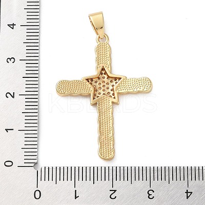 Brass Micro Pave Clear Cubic Zirconia Pendants KK-A212-06C-G-1