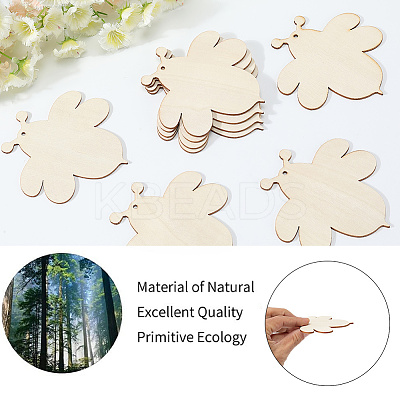 Wood Insect Pendant Decorations HJEW-WH20016-02A-1