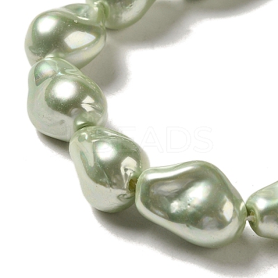 Electroplated Glass Imitation Pearl Beads Strands BSHE-M035-01A-01-1-1