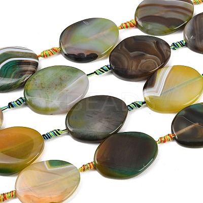 Natural Banded Agate Beads Strands G-P605-L02-04-1