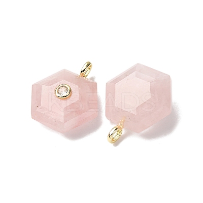 Natural Rose Quartz Pendants G-P588-02G-06-1
