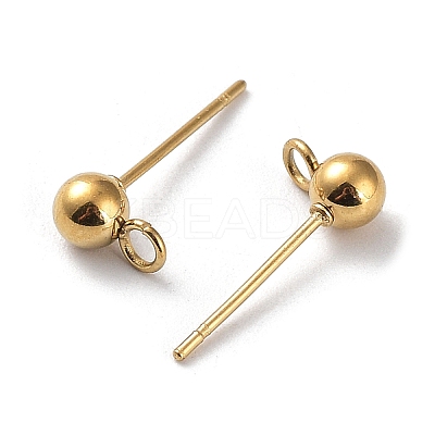 Ion Plating(IP) 304 Stainless Steel Stud Earring Findings STAS-M323-01A-G-1