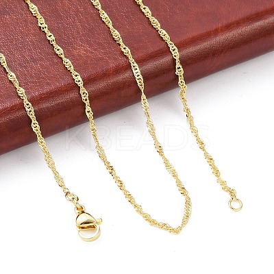 Brass Singapore Chains Necklace for Women LS-NJEW-P265-07G-1