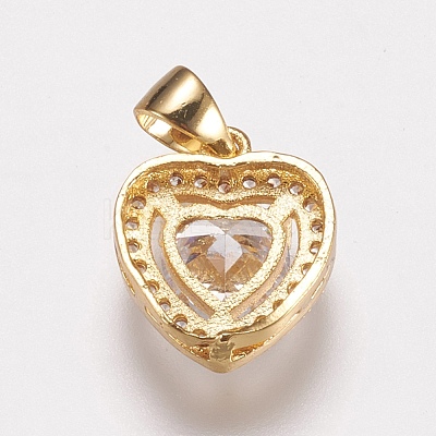 Brass Micro Pave Cubic Zirconia Charms ZIRC-E143-58B-G-1