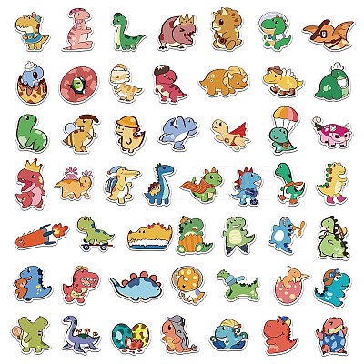 50Pcs Dinosaur PVC Sticker Labels STIC-E006-04-1