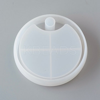 DIY 4 Compartments Round Layered Rotating Storage Box LS-AJEW-D046-16B-1
