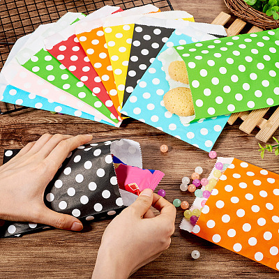 40Pcs 8 Colors Kraft Paper Bags CARB-TA0001-07-1