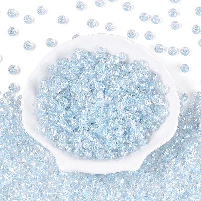 FGB Inside Colours Transparent Glass Seed Beads SEED-T009-01D-1