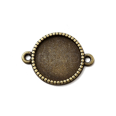 Tibetan Style Alloy Flat Round Cabochon Connector Settings TIBE-Q038-001D-AB-NR-1