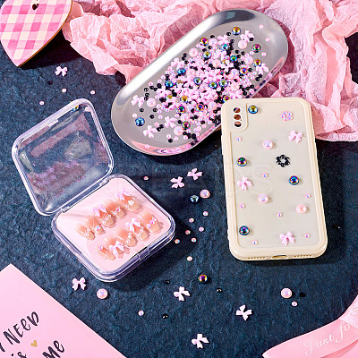 5 Styels Transparent Flat Back Resin Rhinestone Cabochons & Opaque Resin Decoden Cabochons FIND-TA0005-52-1