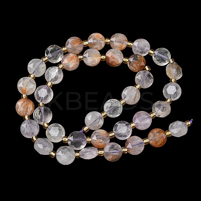 Natural Purple Phantom Quartz Purple Lodolite Quartz Beads Strands G-C116-A184-02-1