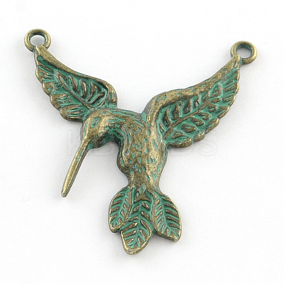Hummingbird Charm Zinc Alloy Pendants LS-X-PALLOY-R065-115-FF-1