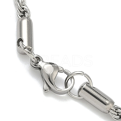 3MM 201 Stainless Steel Rope Chain Bracelets for Women BJEW-R318-01P-1-1