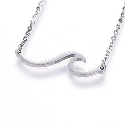 Non-Tarnish 304 Stainless Steel Pendant Necklaces NJEW-H491-17P-1